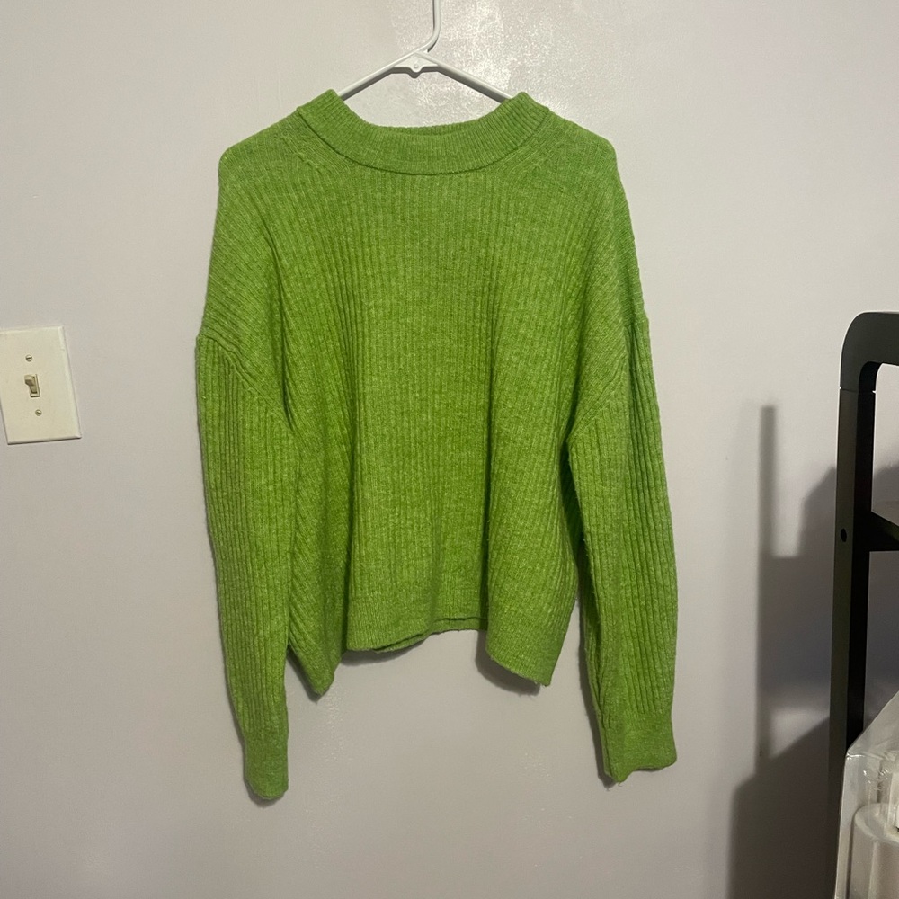 H&M Bright Green Crew Neck Sweater